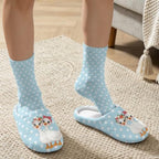 House Slipper and Socks Set for Women Warm Comfy Fuzzy Slipper with Crew Socks Plush Fuzzy Slippers for Indoor - Image 3