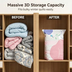 4 Pack No-Pump Vacuum Storage Bags, Large Cube Vacuum Seal Bags, Space Saver Bags for Clothes, Pump-Free Compression Cubes for Comforters, Blankets, Bedding & Closet Organization，Large - Image 4