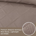 Exclusivo Mezcla 3-Piece California King Size Quilt Bedding Set, Taupe - Image 4