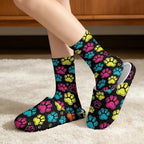Jeiento Winter Fuzzy Slipper and Crew Socks for Women,Adult Slip-on Close Toe House Slipper,Flat Comfort home Slides - Image 2