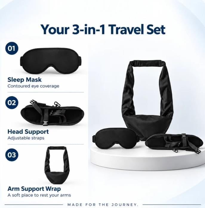Nuvora Travel - Sleep Set 3-in-1 Eye Mask Head & Arm Support - Image 2