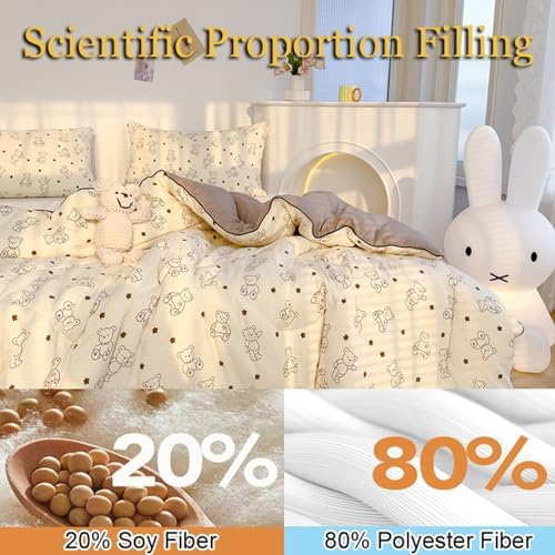 Simple Spring Comforter Full Size, Category A Maternal and Infant Grade Quilt Core - Healthy Warm Comfortable Comforter for Bedroom Living Room Bed Decor(I,150 * 200cm/59 * 79") - Image 4