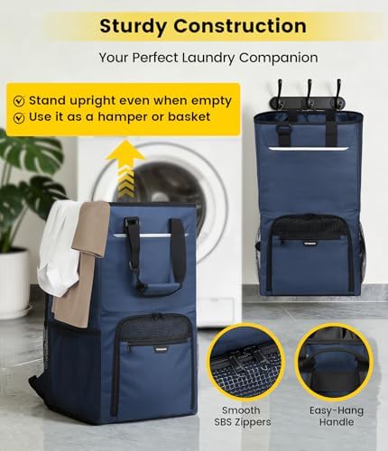 Vorspack Laundry Backpack for College Students, 2 in 1 Laundry Bag, Blue - Image 5