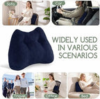Lumbar Support Pillow for Recliner Chair/Accent Chair/Couch/Office Chair, Tufted Corduroy Back Support Cushion for Elderly, M-Shaped Recliner Cushions for Back Rest, Pain Relief, Reading, Navy - Image 4