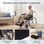 2 Sets Wheelchair Footrest Hammock with Carry Bag Black - Image 3