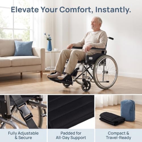 Wheelchair Footrest Hammock with Storage Bag Adjustable Leg Support - Image 3