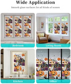 Window Privacy Film Frosted, Pumpkins Halloween Non-Adhesive Static Cling Window Tint, Black Horror Purple Floral Botanical Insulated Windows Frosted Films for Living Room, 35.4 x 78.7 Inches - Image 7