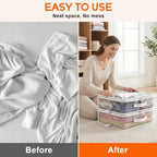 10 Pack Clear Storage Bags with Zipper Handle, Sheet Organizers and Storage - Image 3