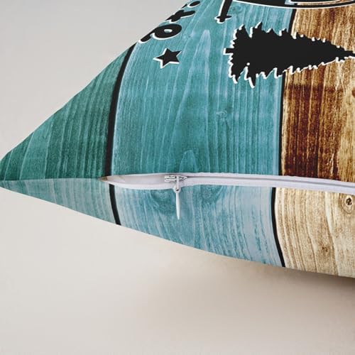 Feelyou Kids Camper Throw Pillow Covers 16"x16" Set of 4 Happy Camping Cushion Case Gifts for RV Owners Vintage Wooden Planks Decorative Pillow Case Rustic Farmhouse Style Outdoor Pillows Covers - Image 7