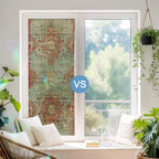 Red Blue Boho Window Privacy Film Rainbow Static Cling Stain Glass Window Film for Glass Door, Decorative Heat Blocking Sunroof Decal Sticker for Car 35.4"x78.7" Ehtnic Abstract Art Modern Geometric - Image 5