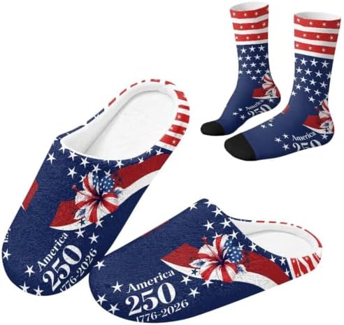 House Slippers for Women Washable Closed Toe with Cute Socks by Unknown