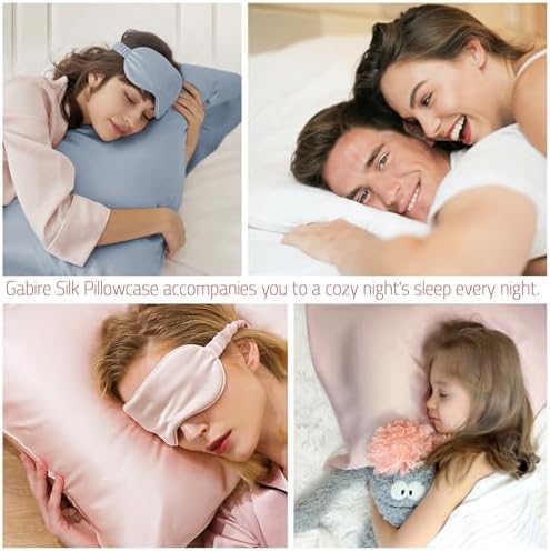 Gabire Mulberry Silk Pillow Cases Set of 2, Both Sides Real Silk Pillow Cover for Hair and Skin Cool Pillowcase Organic Silk Pillowcase 2 Pack with Hidden Zipper, Sage Green, Queen (20"×30") - Image 5