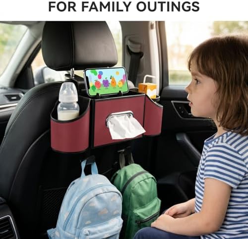 Back Seat Car Organizer, Nappa Leather Seat Organizer with Cup Holders - Image 6