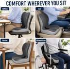 Ergonomic Memory Foam Seat Cushion for Tailbone Pain Relief, Suitable for Office Home Chair, Car and Wheelchair (Black & Gray(Oversized)) - Image 5