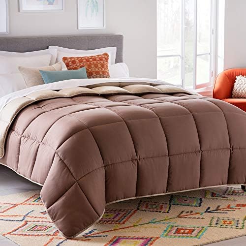 Linenspa All-Season Down Alternative Comforter, Sand/Mocha, King by Linenspa