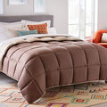 Linenspa All-Season Down Alternative Comforter, Sand/Mocha, Full by Linenspa
