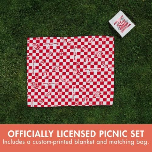 PICNIC TIME Pixar Toy Story Pizza Planet Impresa Picnic Blanket with Drawstring Backpack, Lightweight Water Resistant Beach and Outdoor Blanket, (Red and White) - Image 6