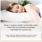 Pizuna 100% Cotton King Size Pillowcases 400 Thread Count Dark Blue - Image 5
