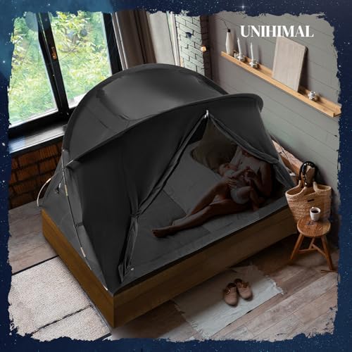 uniHimal Bed Tent Canopy, Queen, Blackout Portable Sleep Tent - Image 6