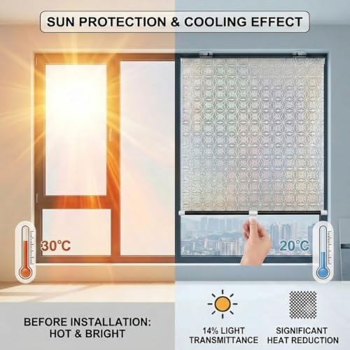 Blackout Blind Shade with Suction Cups, No Drill Roller Window Curtains - Image 3