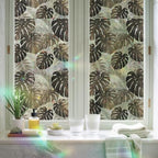 Palm Leaves Window Privacy Film Rainbow Static Cling Stain Glass Window Film for Glass Door, Decorative Heat Blocking Sunroof Decal Sticker for Car 35.4"x78.7" Farmhouse Botanical Tropical Plants Leaf - Image 6