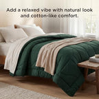 Bedsure Oversized King Comforter - Oversized King Duvet Insert for All Season, Ultra-Soft Down Alternative Comforter, Blanket for Bed, with 4 Tabs, Machine Washabl, Dark Green, 116x98 in - Image 6
