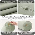 Body Pillow for Adults,Long Round Pillow,Big Cylindrical Pillow,Large Full Bolster Pillows for Side Sleepers (Celadon Green, 59"*7.87") - Image 5