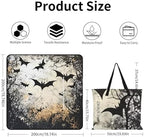 Gothic Black Bat Extra Large Picnic Blankets Waterproof Foldable Beach Blanket Waterproof Sandproof Outdoor Packable Camping Blanket with Zip 79"x79" - Image 3