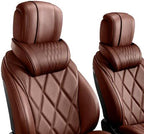 Memory Foam Car Neck Pillow for SUV, Home & Office Chair, Brown, 2 pack by QITELL