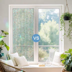Thin Beige Striped Window Privacy Film Rainbow Static Cling Stain Glass Window Film for Glass Door, Decorative Heat Blocking Sunroof Decal Sticker for Car 23.6"x78.7" Farmhouse Modern Stripes - Image 5