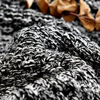 Longhui bedding 100% Cotton Knitted Throw Blanket – Black White, Soft & Cozy, Machine Washable, 60"x80" – Perfect for Living Room, Couch, Sofa, Bed or Travel - Image 3