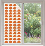 Window Privacy Film Frosted, Orange Boho Non-Adhesive Static Cling Window Tint, Middle Century Geometric Abstract Art Insulated Windows Frosted Films for Living Room, 35.4 x 78.7 Inches by Unknown