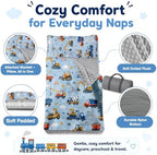 Toddler Nap Mat with Pillow & Blanket for Daycare, Extra Large Kids Nap Mat for Preschool Kindergarten, Roll-Up Sleeping Mat for Boys, Easy Carry Travel Camping Slumber Bag - Image 3