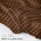 Utopia Bedding 100% Cotton Waffle Blanket Queen Size Brown, 90x90 Inch - Image 2