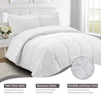 HOMME King Size 3 Pieces All Season Soft Comfortable Down Alternative Reversible Quilted Oversize Comforter Set School Dorm, Machine Washable - Image 2