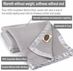 Creswick Woollen Mills 100% Australian Merino Wool Blanket – Soft Warm and Natural with Satin Binding, Breathable Luxury Bedding for All Seasons, (Light Gray, King Size) - Image 3