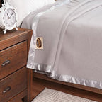 Creswick Woollen Mills 100% Australian Merino Wool Blanket – Soft Warm and Natural with Satin Binding, Breathable Luxury Bedding for All Seasons, (Light Gray, King Size) - Image 5
