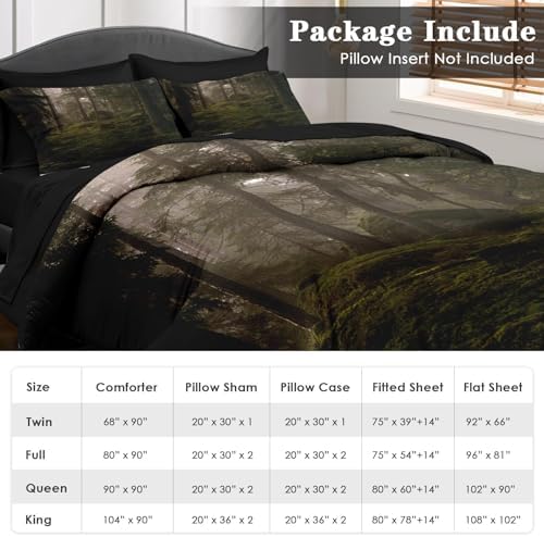Pamnest Twin Comforter Set with Sheets, 5 Pieces Tree Forest Bedding - Image 6