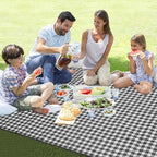 HX&OD Picnic Blanket Outdoor Extra Large Picnic Mat 80"X60" Camping Blanket Beach Blanket Foldable Waterproof Sand Mat Hiking Travel Family Concerts(Blue) (Pack of 2) - Image 5