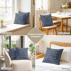 26x26 Pillow Covers Set of 2, Vintage Blue Floral Boho Square Throw Pillow Covers for Couch/Sofa/Living Room, Retro Ethnic Tribe Abstract Art Decorative Soft Pillowcases for Couch Throw Pillows - Image 7
