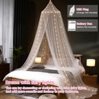 Bed Canopy with Lights, Bed Canopy for Girls Princess with Luminous Stars - Image 2