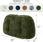 Lumbar Support Pillow for Recliner Chair/Accent Chair/Couch/Office Chair, Tufted Blended Corduroy Back Support Cushion for Elderly, Recliner Cushions for Back Rest, Pain Relief, Reading, Dark Green - Image 2