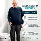 Lunderg Padded Toilet Seat Riser for Seniors - Adds 3 Inches. Universal Fit - Image 2