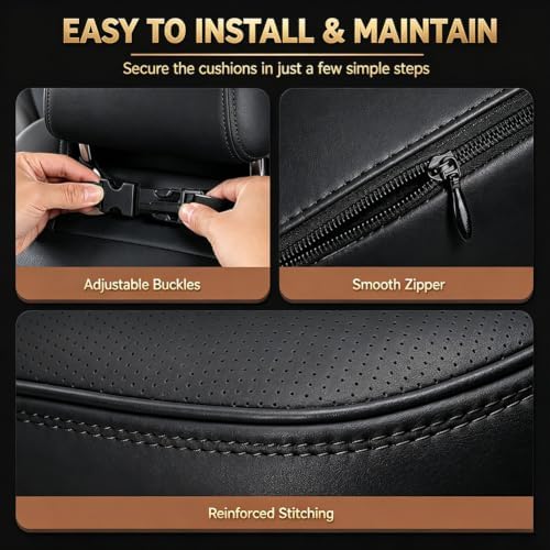 Universal Memory Foam Car Headrest Neck Pillow，Headrest*1+Backrest*1：A - Image 5