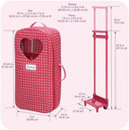 Badger Basket Toy Doll Travel Trolley and Carrier for 18 Inch Dolls - Rolling Suitcase with Removable Wheels, Carrying Straps, and Spacious Storage - Best for On-The-Go Playtime Fun - Image 4