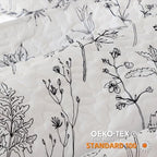 JANZAA Quilts Queen Size White Floral Bed Spread with Black Botanical Pattern Boho Queen Quilt Bedding Set Soft Lightweight Microfiber All Season (2 Pillow Cases) - Image 2