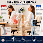 Memory Foam Lumbar Support Pillow,Back Support for Office Chair,Back Pillow for Chair,Lower Back Cushion for Desk Chair,Computer Chair,Gaming Chair and Car Seat,Washable Cover (Enhanced Black) - Image 3