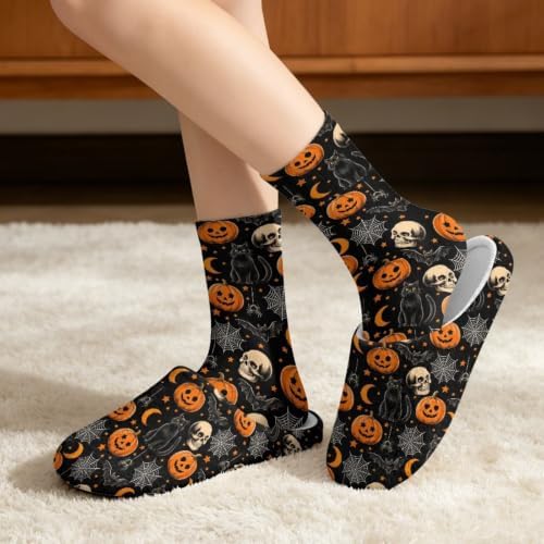 Jeiento Women's Fuzzy Slippers and Sock Set Warm Cozy Memory Foam House Shoes Soft Slip-on Slides Spa Slippers for Hotel - Image 2