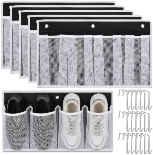6 Pcs RV Shoe Storage for Bedside, Hanging Shoe Rack with 24 Mesh Pocket by Unknown
