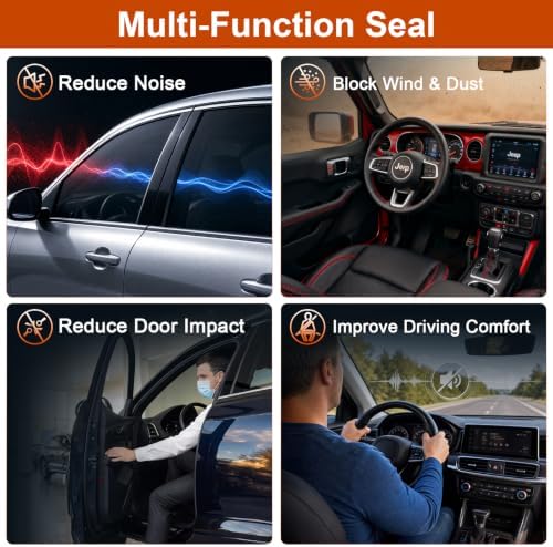 alophoty Car Door Seal Strip, 53.8 Ft, Double Layer 5-Hole, 0.59" × 0.47" - Image 5